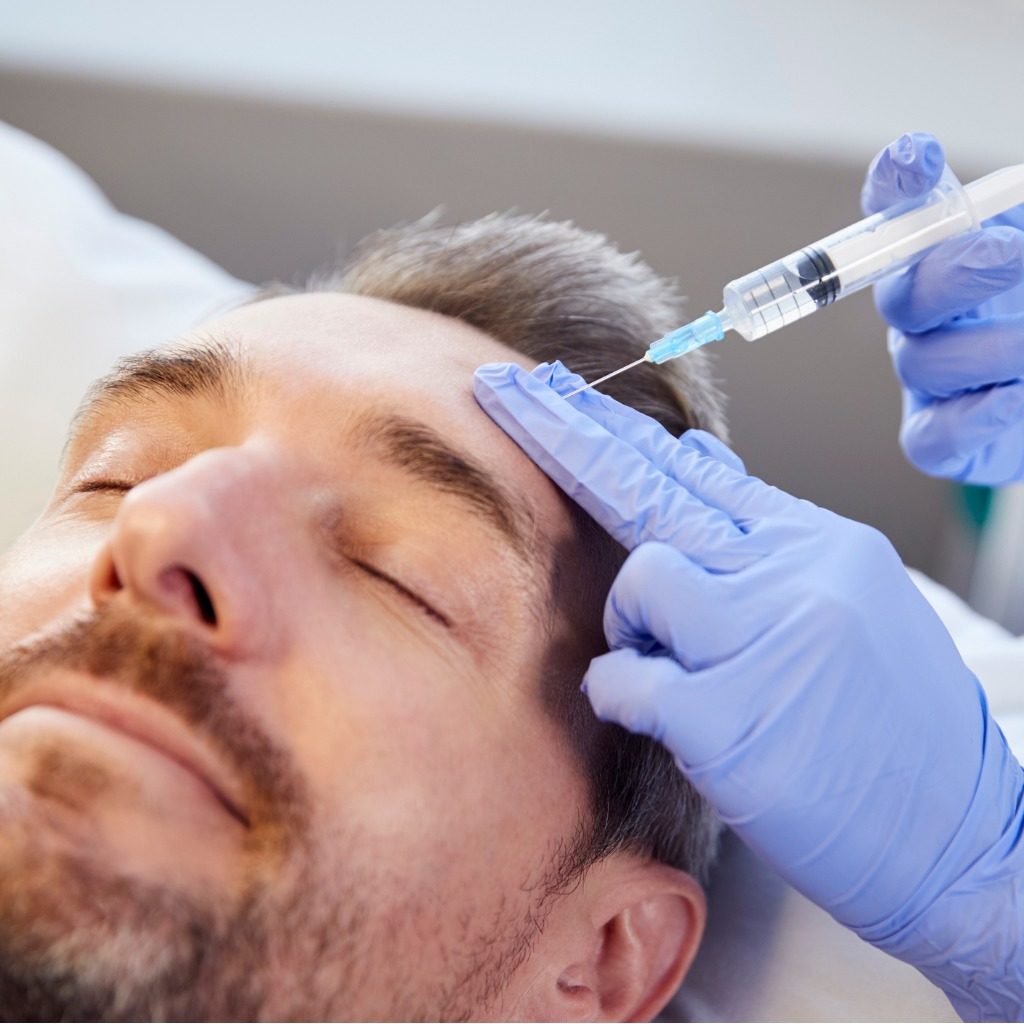 Male Patient getting botox
